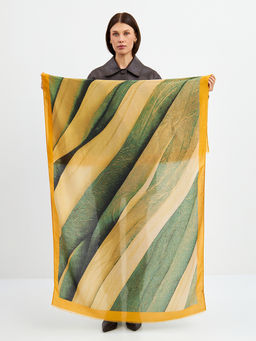 Большой, мягкий, тонкий и очень нежный двусторонний палантин с рисунком - Tantino фото 10