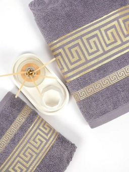 Махровое полотенце Эллада- серая дымка 50*90 см. хлопок 100% - Лен поволжья фото 4