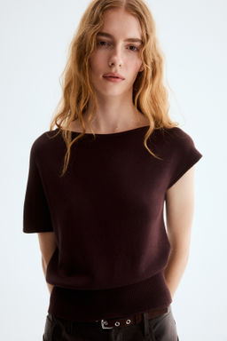 Top de un hombro en punto fino - H&m фото 6