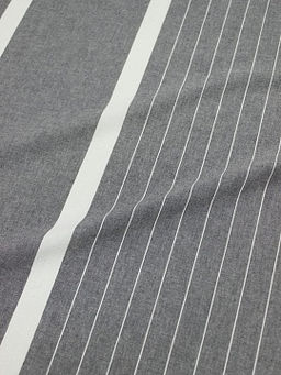 Вареный (стираный) хлопок Полосы (цв.молочный) на т.сером меланже, СОРТ2, ш.2.5м, хл-100%