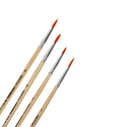 Набор кистей для рисования, нейлон, 4 штуки: № 1, 2, 3, 4, круглые, деревянная ручка, международный размер