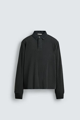 POLO ESTRUCTURA WAFFLE CUELLO COMBINADO / Gris antracita - Zara фото 7