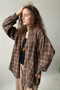 Рубашка женская HUG077/13/Коричневый, бежевый