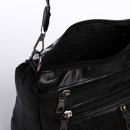 Сумка женская на одно плечо, на молнии, цвет чёрный - Simaland фото 5