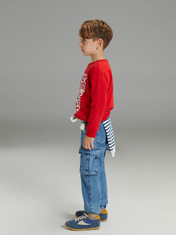 Beli Lastikli Erkek ?ocuk Jogger Jean Pantolon