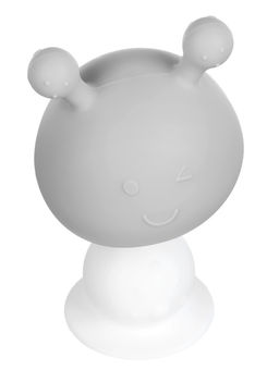 Прорезыватель для зубов с погремушкой 4 в 1 «Зайка», силикон, серый