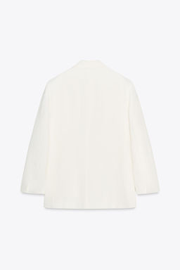 ZW COLLECTION DOUBLE-BREASTED LINEN BLEND BLAZER - Zara фото 11