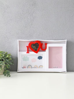 Фоторамка - коллаж на 2 фото 10?15 см Я люблю тебя, пластик, белая, 20?30.5 см