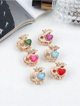 Цена за 12 шт. Крабик для волос «Арфея», яблочко, 2.3 см, золото МИКС