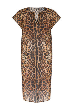 Leopar Desenli Dokuma %100 Pamuk Plaj Midi Elbise TBESS25EL00014 - Trendyolmilla фото 5