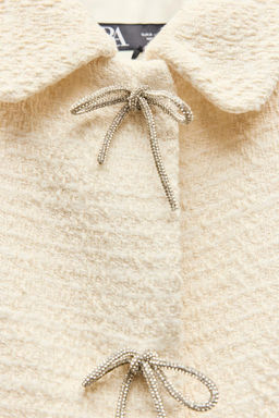 TEXTURED JACKET WITH BOW BUTTON - Zara фото 11