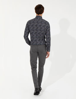 Koyu Gri Slim Fit Kanvas Pantolon