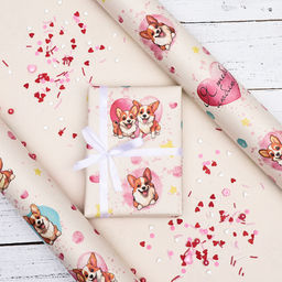 Цена за 2 шт. Бумага упаковочная, крафт Я тебя люблю, 70?100 см, 1 лист