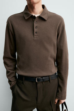 BRUSHED TEXTURED POLO SHIRT ORIGINS - Zara фото 6