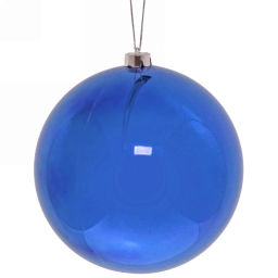 Новогодний шар 20 см "Глянец", синий