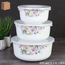 Форма для холодца с крышкой 3 предмета / GRAY-HDW3B (7158) /уп 12/ Шиповник/ 728000