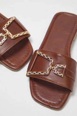 Trendyolmilla Shoes Siyah Aksesuar Detayl? Duz Kad?n S?k Terlik TAKSS25TE00047  фото 13