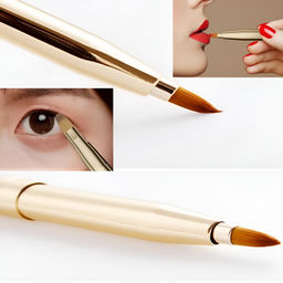 Nail Art Двусторонняя кисть для нанесения точечного макияжа губ, золотистый фото 9