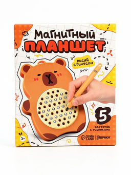 ЭВРИКИ Магнитный планшет, капибара 57 отверстий, 5 карточек