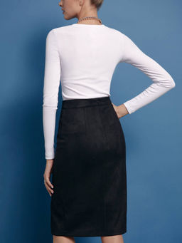 CONTE Замшевая юбка с ассиметричным разрезом LU 1413 black black