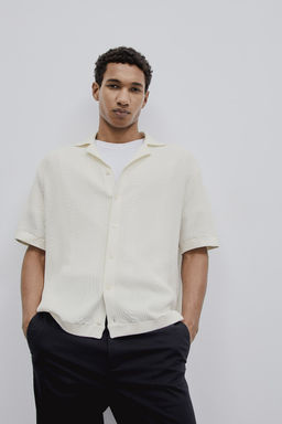 Camisa resort en punto con textura Regular Fit - H&m фото 2