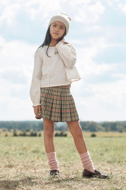 LIMITED EDITION HOUNDSTOOTH SKIRT WITH WOOL