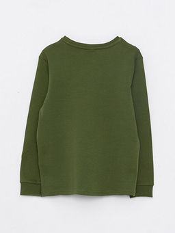 Bisiklet Yaka Bask?l? Uzun Kollu Erkek ?ocuk Sweatshirt - Waikiki фото 2