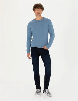 Lacivert Slim Fit Jean Pantolon