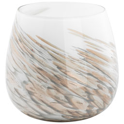 Ваза 17*17*16,5 см бело-серо-золотистая, стекло