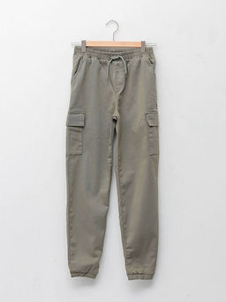 Beli Lastikli Basic Gabardin K?z ?ocuk Kargo Pantolon