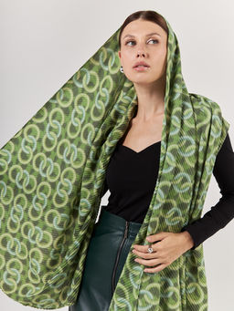 Большой, мягкий, тонкий и очень нежный двусторонний палантин с рисунком. - Tantino фото 8