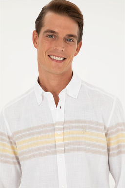 U. S. Polo Assn / Мужская рубашка цвета хаки с длинным рукавом - U.s. polo assn фото 2