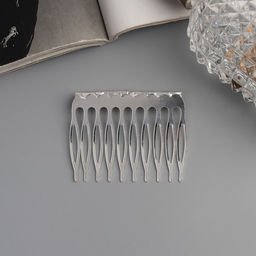 Цена за 2 шт. Гребень для волос QF «Медея», набор 2 шт., классика нить, 5×4 см, серебро