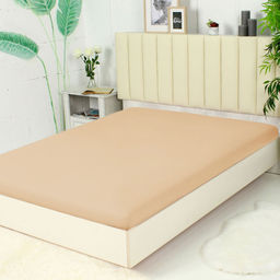 Простыня из сатина гладкокрашенного на резинке - Шампань 140х200х20