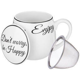 КРУЖКА ЗАВАРОЧНАЯ LEFARD BON APPETIT С МЕТАЛЛ. СИТОМ И ФАРФОР. КРЫШКОЙ 420 МЛ  фото 4