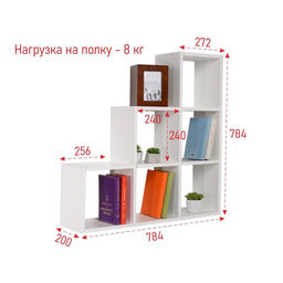 Стеллаж кубический напольный/настенный «Клик Мебель. Инмарк», 784×200×784 мм, цвет белый