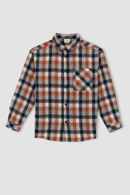 Фланелевая рубашка с длинным рукавом для мальчика - Defacto фото 8