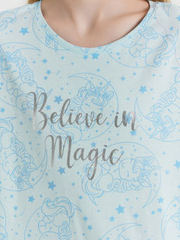 Комплект домашний для девочек голубой с единорогами - Mark formelle фото 7