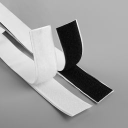 Набор липучек на клеевой основе, 20 мм, 23±1 см, 2 шт., чёрный, белый