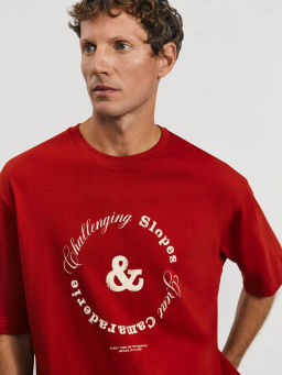 Футболка relax fit с принтом на груди / Zarina