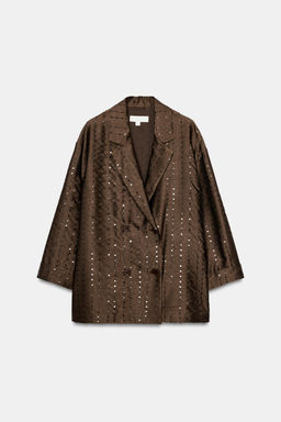 BLAZER CRUZADA LENTEJUELAS / Marr?n - Zara фото 7