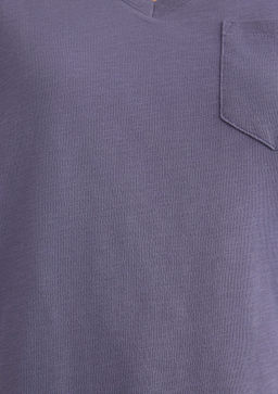 V Yaka Mor Basic Tisort - Mavi фото 7