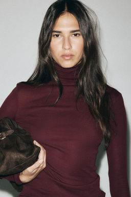 Top de algod?n pima con cuello perkins - H&m фото 7