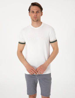 Ekru Slim Fit Triko Ti__rt