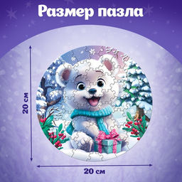 Пазл фигурный «Зимние забавы», 61 деталь