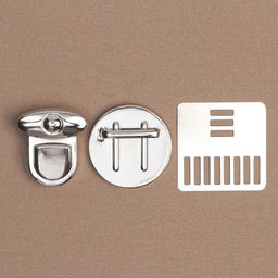 Цена за 3 шт. Застёжка для сумки, 3.8 × 3.8 см, цвет серебряный