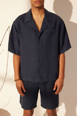 TRENDYOL MAN Premium Lacivert %100 Keten Oversize Fit Gomlek TMNSS24GO00059 - Trendyolmilla фото 8