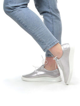 05-FDD36-2P SILVER Кроссовки женские (натуральная кожа) - Фабричный китай фото 4