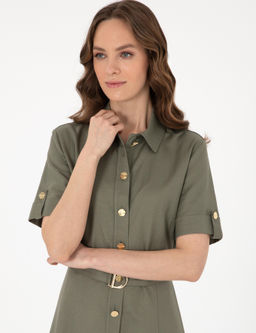 Haki Regular Fit Dokuma Elbise - Pierre cardin фото 2