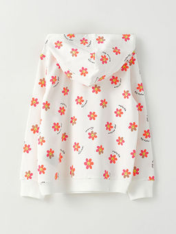 Kap??onlu Bask?l? Uzun Kollu K?z ?ocuk Sweatshirt - Waikiki фото 2